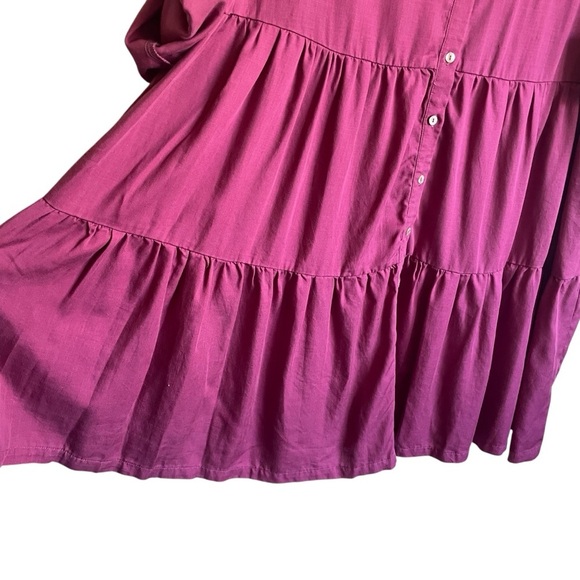 Nurture Purple Button-Down Tiered Dress Babydoll Size 1X NWT - Picture 6 of 11